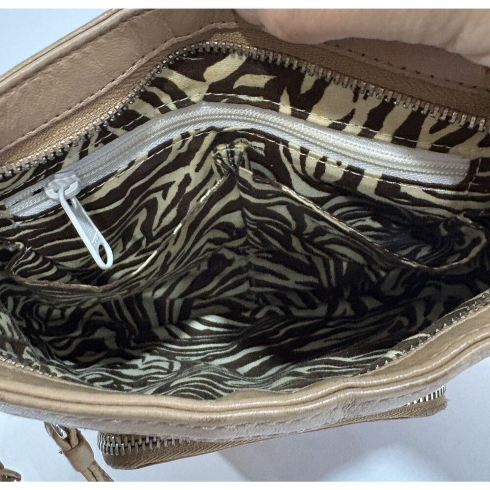 Brighton Park Avenue Brown Quilted Leather Crossbody Purse Stitched Shoulder Bag - Picture 9 of 10